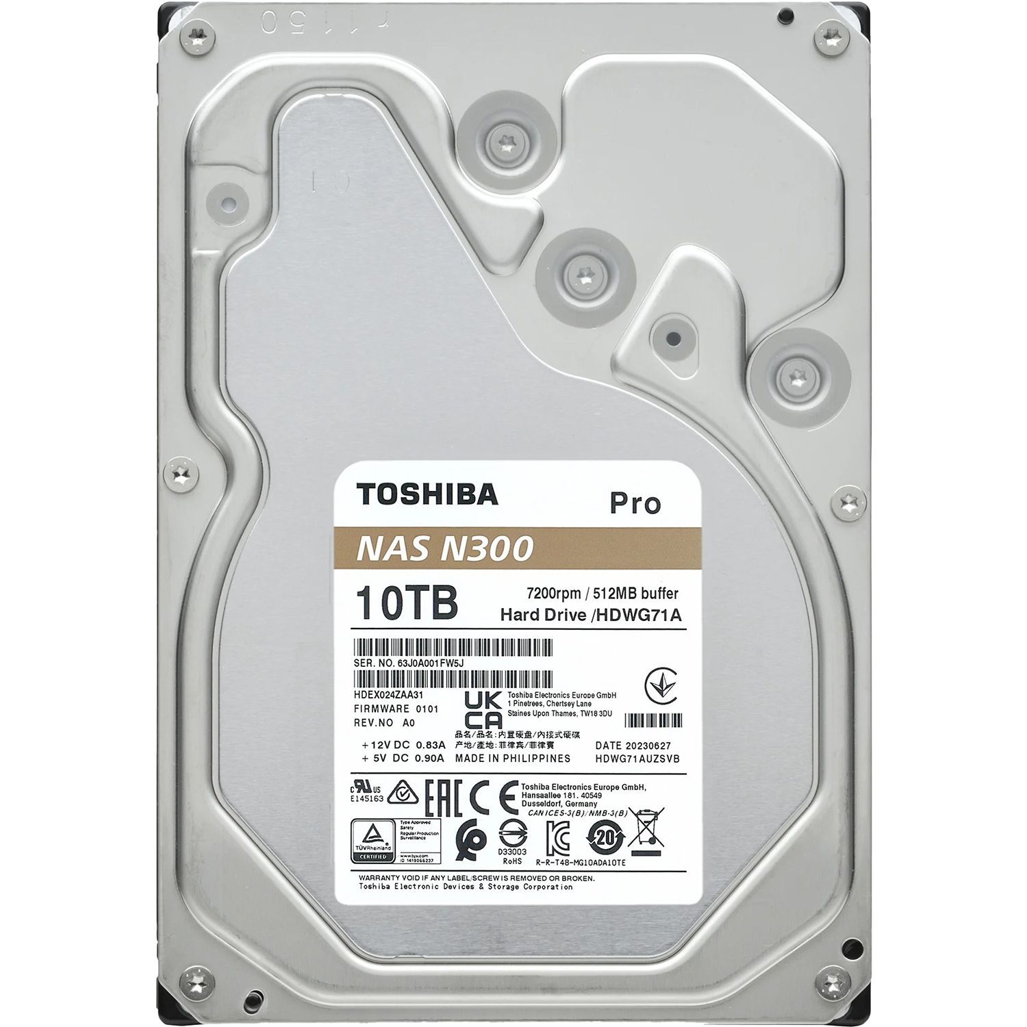Жесткий диск Toshiba N300 Pro NAS 10Tb (HDWG71AXZSTB)